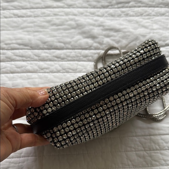 Designer inspired Silver Crystal Embellished Women's Bag NWOT - Picture 8 of 11